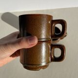Stoneware coffee mugs