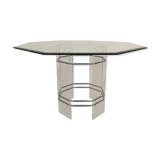 Octagonal glass and plexiglass table