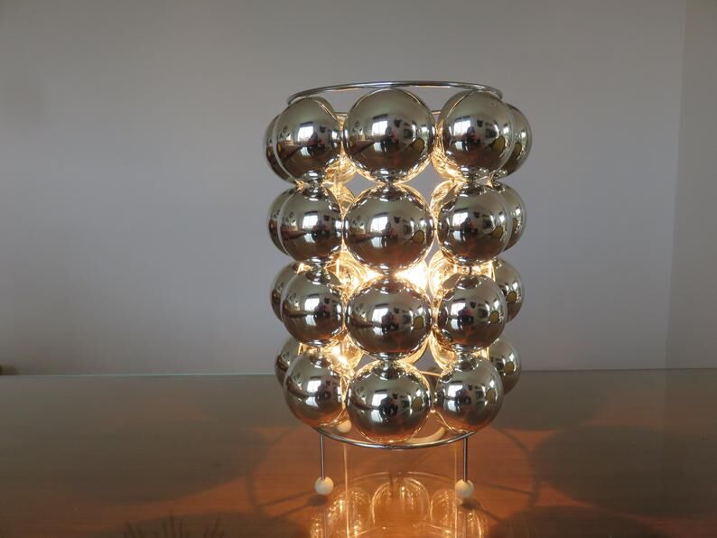 "Half spheres" lamp in chrome polycarbonate 70s