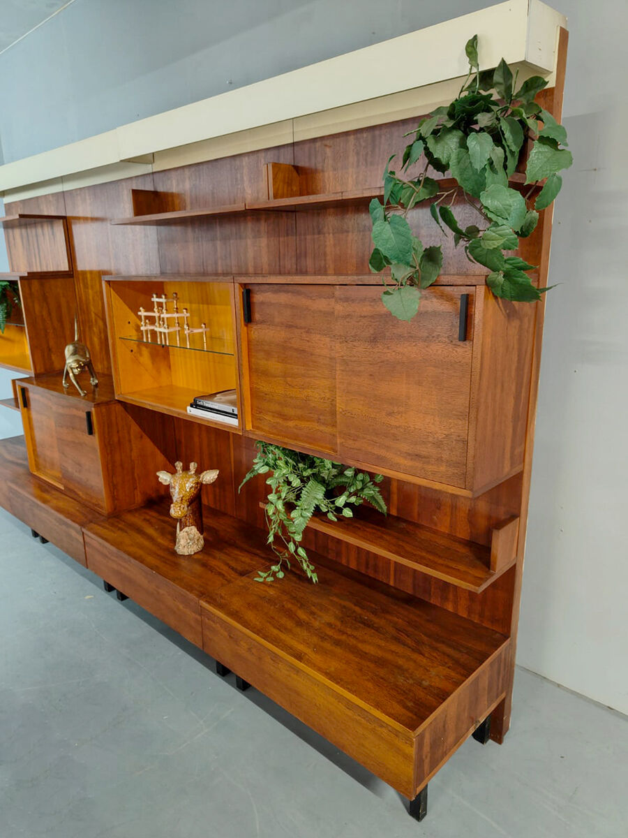 Vintage italian design modular wall unit bookcase xl