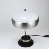 Oscar Torlasco black and nickel swivel desk lamp, Lumi Milano, Italy, 1960s.