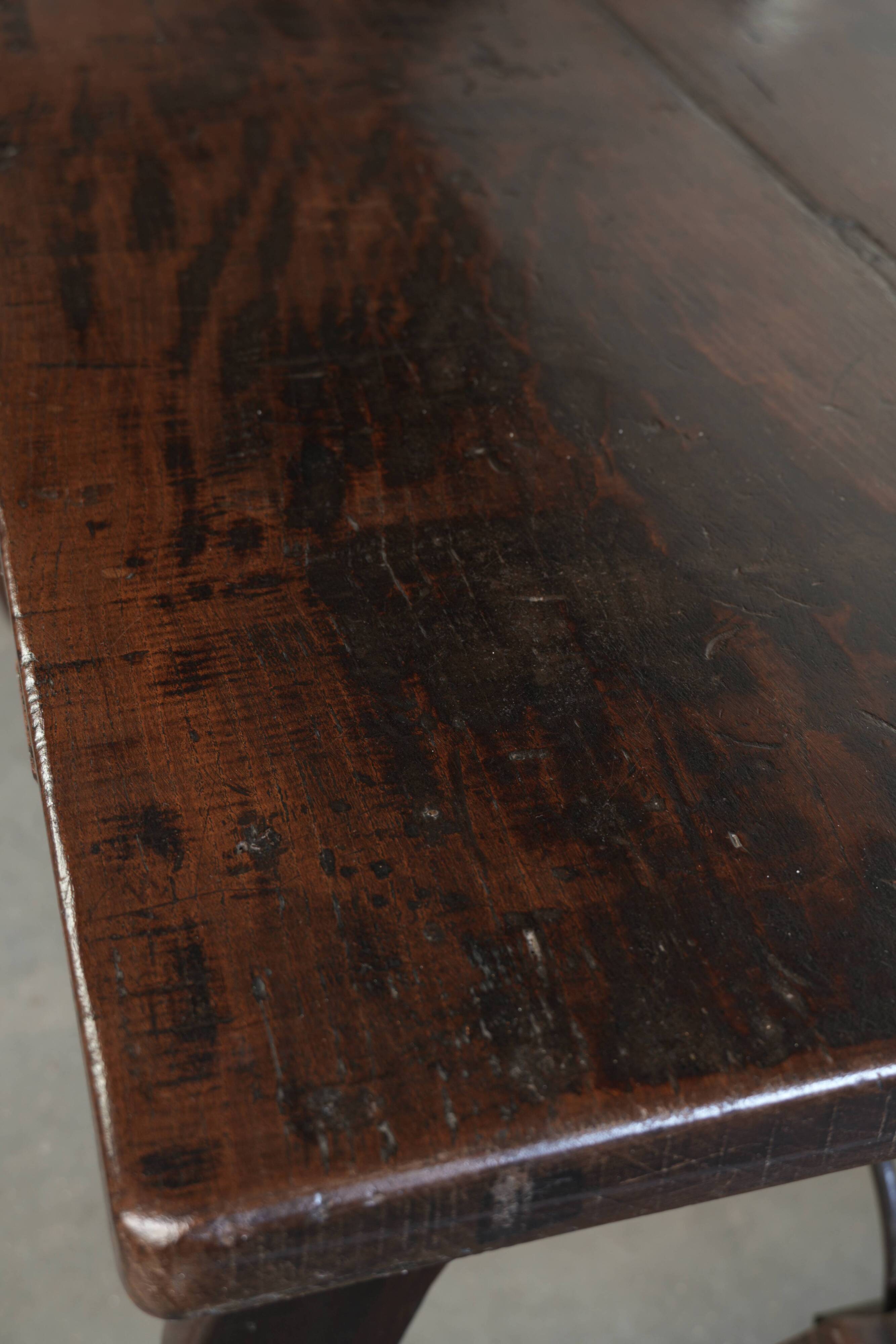 Antique Spanish table from the early 18th century with  a cast iron base
