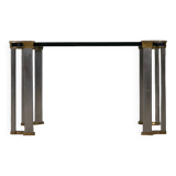 Vintage bronze and glass small coffee table by Peter Ghyczy, Germany 1970s