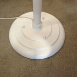 Adjustable metal floor lamp with its vintage smoked ball model from Roger Pradier 1970