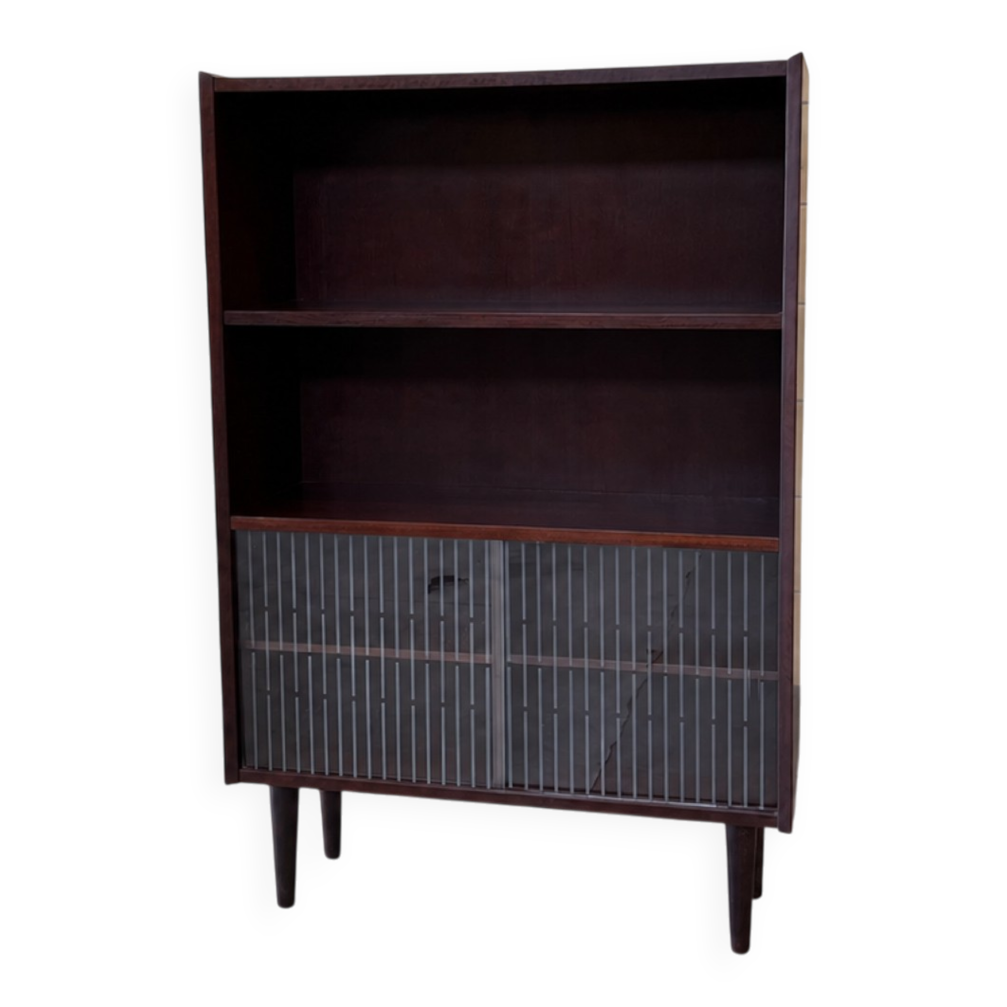 Danish bookcase with glass display