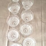 Suite of 10 glasses of cooked wine or digestive crystal baccarat model burgos