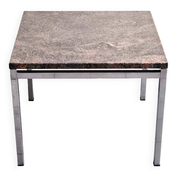 Table d'appoint vintage en granit rose 1970