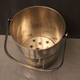 Ice cube bucket in silver metal signed Ercuis