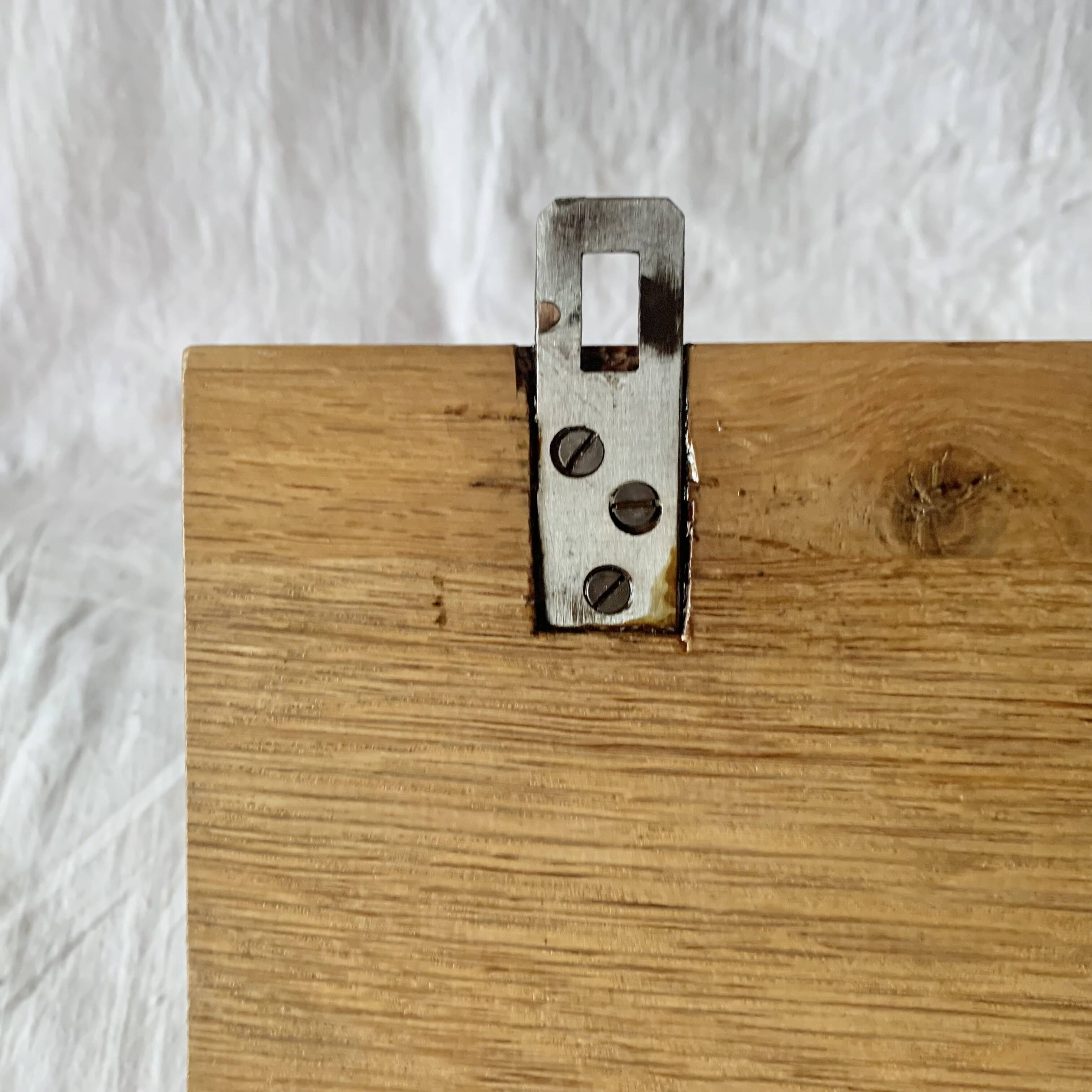 Vintage solid wood wall coat rack - 5 chrome-plated cast aluminum hooks