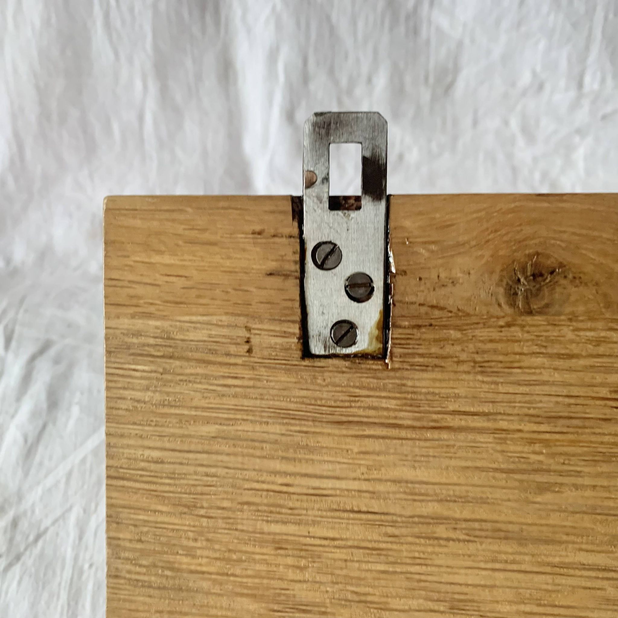 Vintage solid wood wall coat rack - 5 chrome-plated cast aluminum hooks