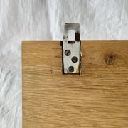 Vintage solid wood wall coat rack - 5 chrome-plated cast aluminum hooks