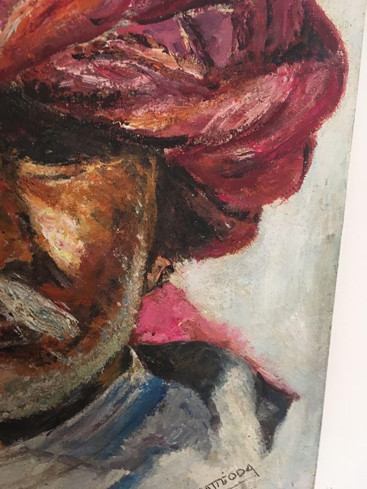 Orientalist portrait the man in the pink turban