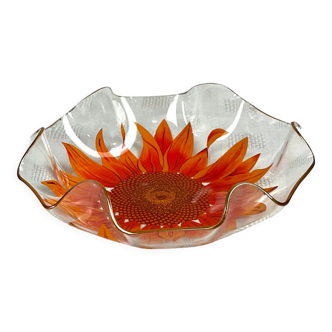 Coupelle en verre au tournesol orange