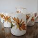 Orangeade set in cracked ceramic, floral pattern from the 60s