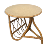 Table carries rattan magazines rack