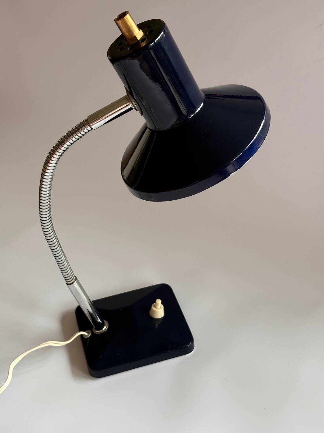 Lampe articulée de bureau en métal bleu, 1970