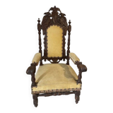 Fauteuil trône style gothique renaissance