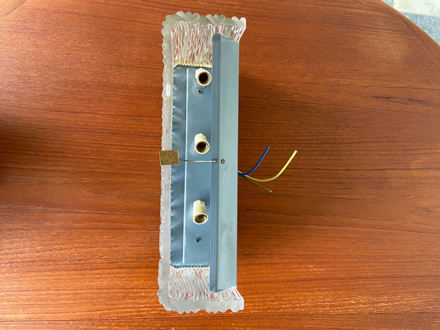 3 molded glass sconces 1950