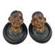 Pair of antique ceramic portrait busts from Rajasthan
