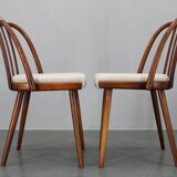 1960s Antonin Suman Set of Six Beech Dining Chairs, Restored