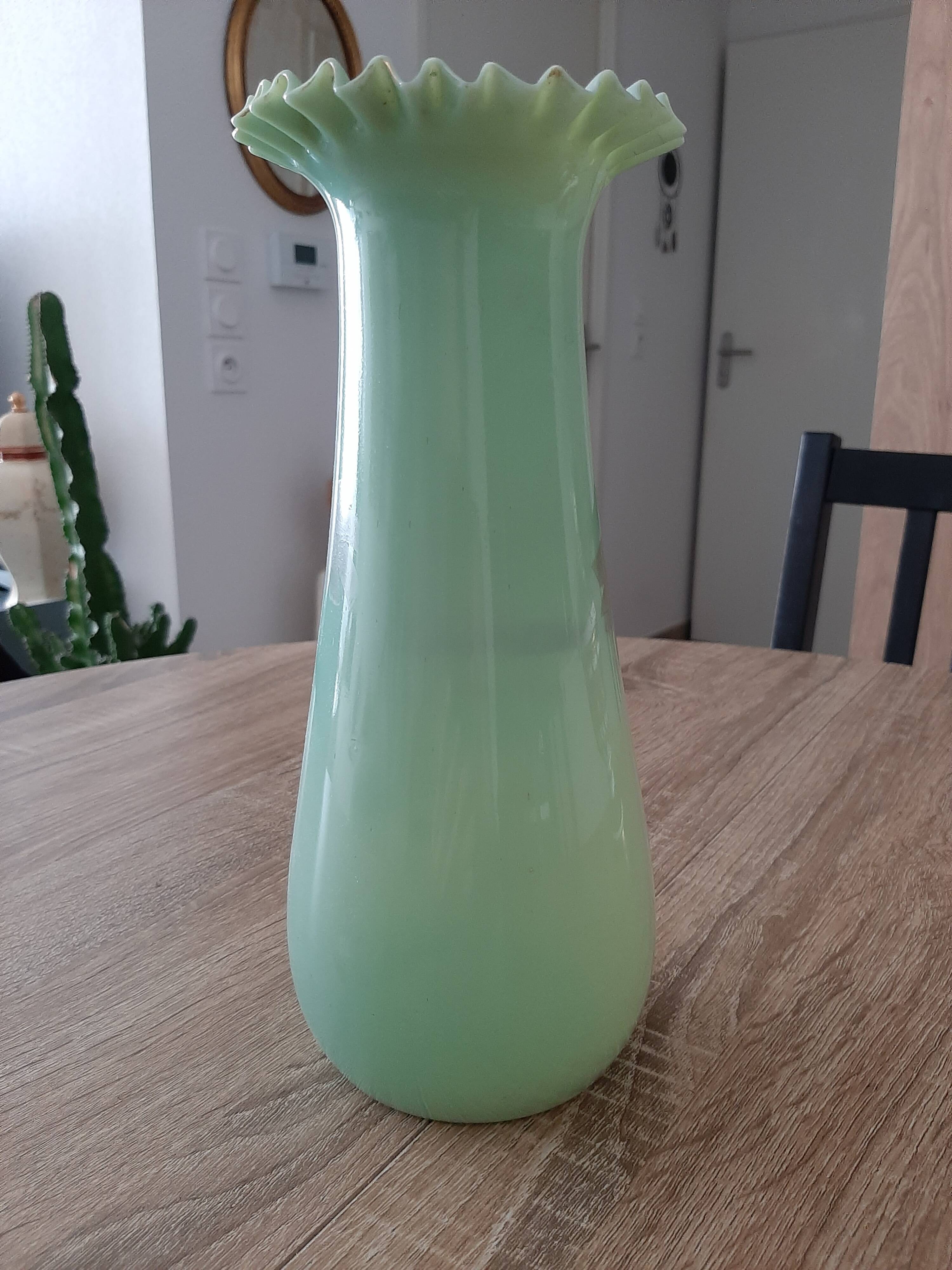 19th-century opaline blown vase