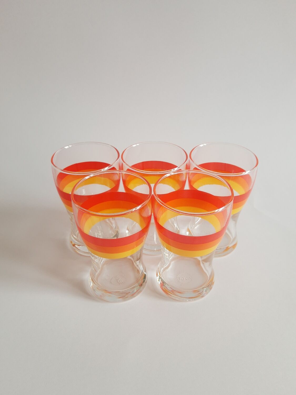 Set of 5 glasses with advertising aperitifs Vabé 1970 vintage