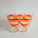 Set of 5 glasses with advertising aperitifs Vabé 1970 vintage