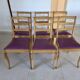 6 Louis Philippe solid wood chairs with leather seats