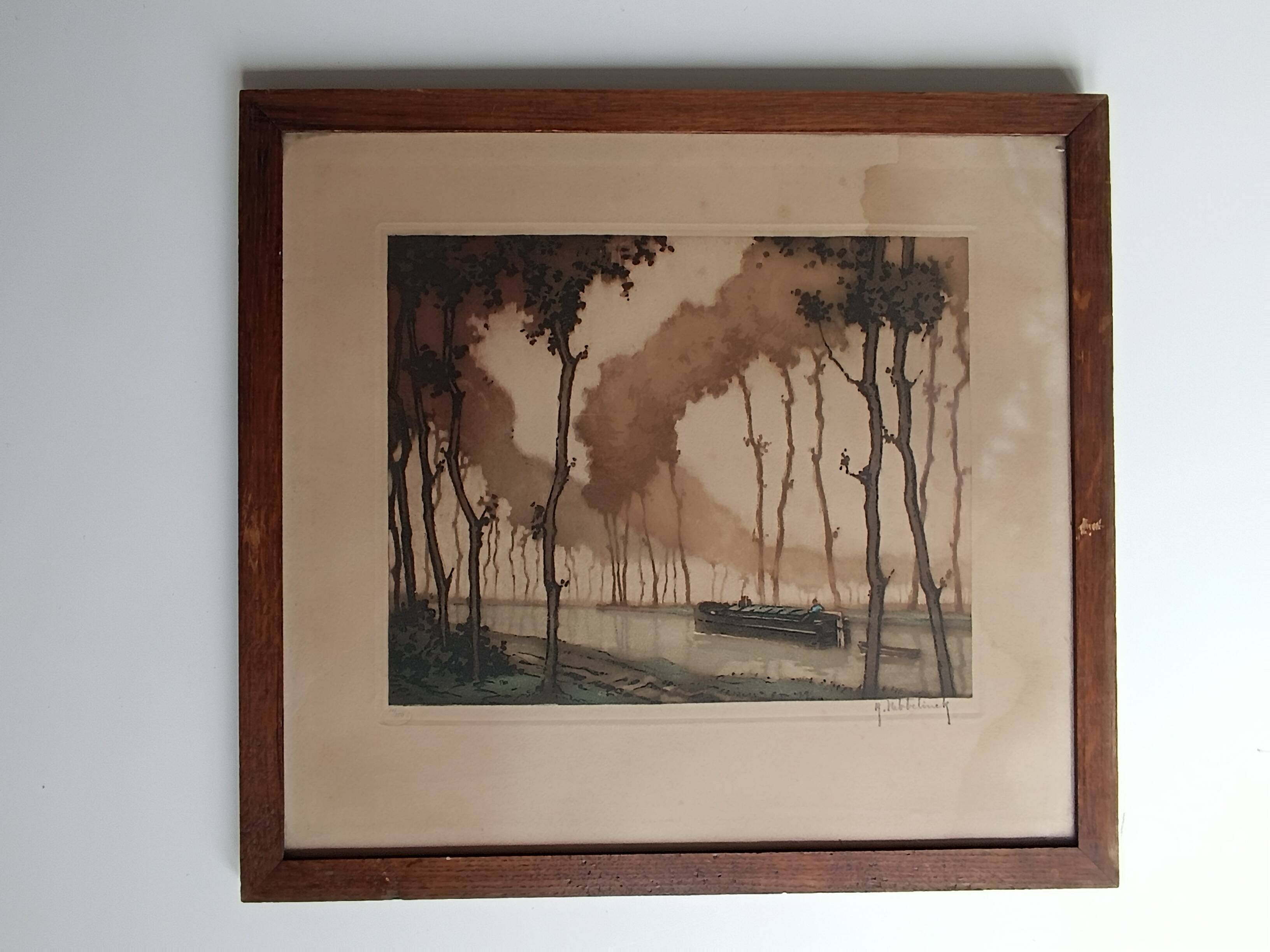 Roger hebbelinck landscape original lithograph signed and numbered 11/350