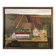 Mid-Century Modern "The Working Farm" Vintage Naïve Style Landscape Oil Painting, Framed