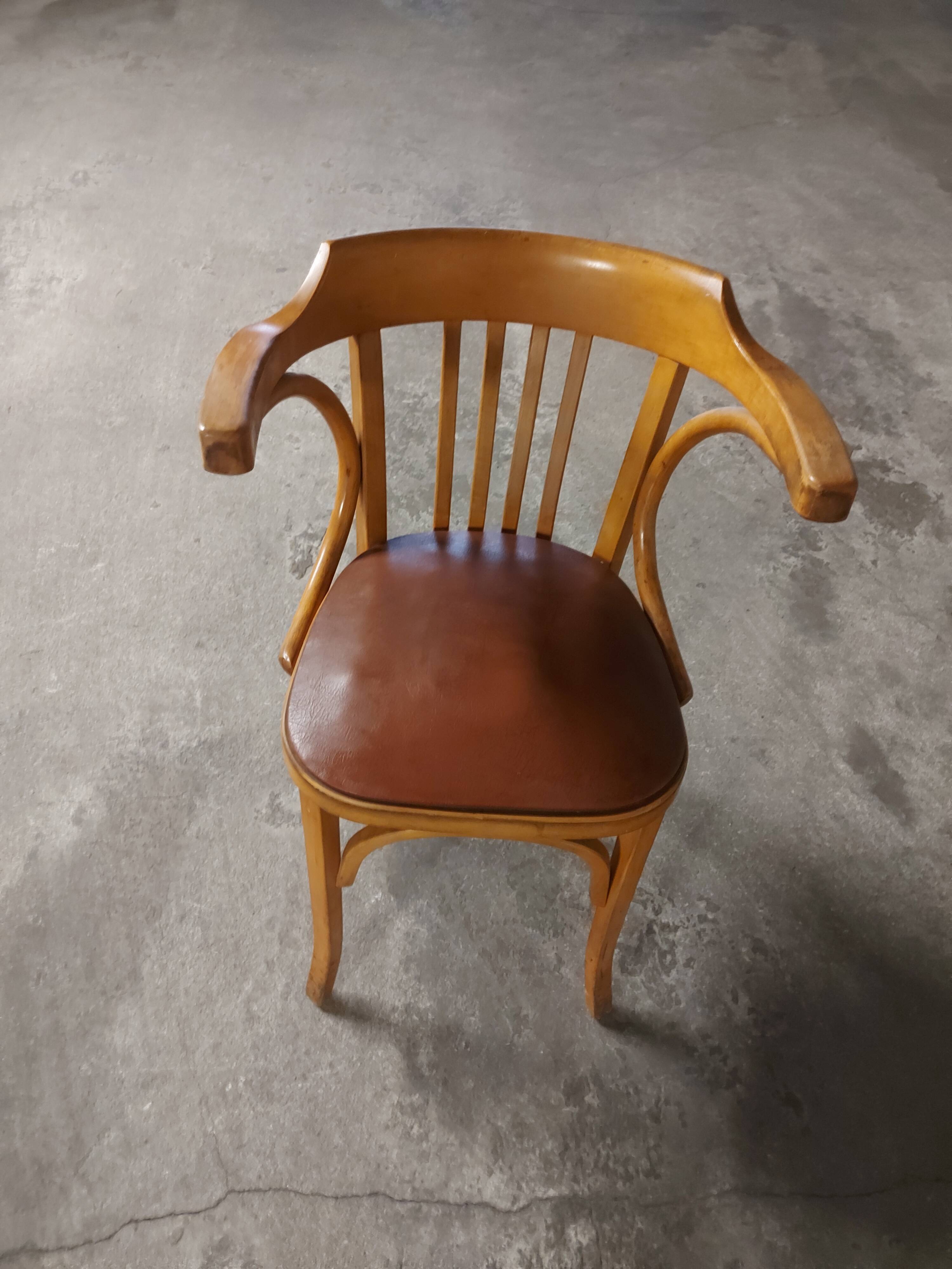Fauteuil vintage en bois Baumann