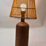 Brown stoneware lamp