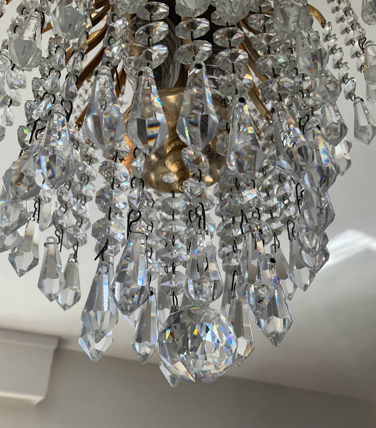 70s crystal tassel cascade chandelier