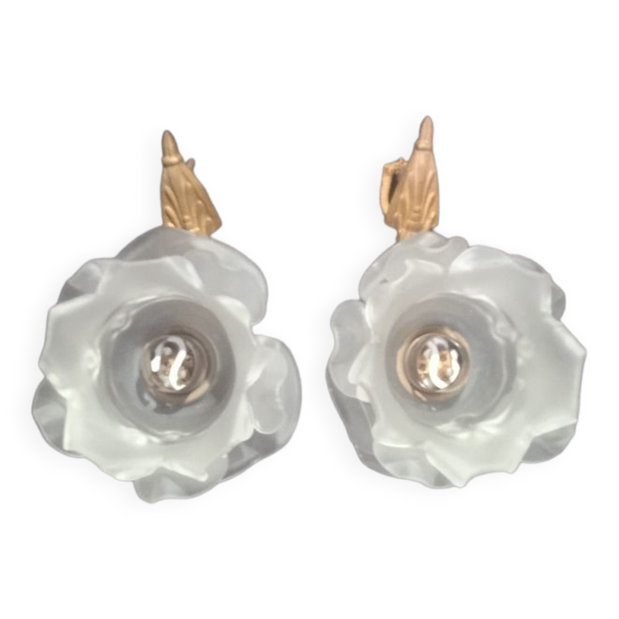 Vintage glass flower wall lamps