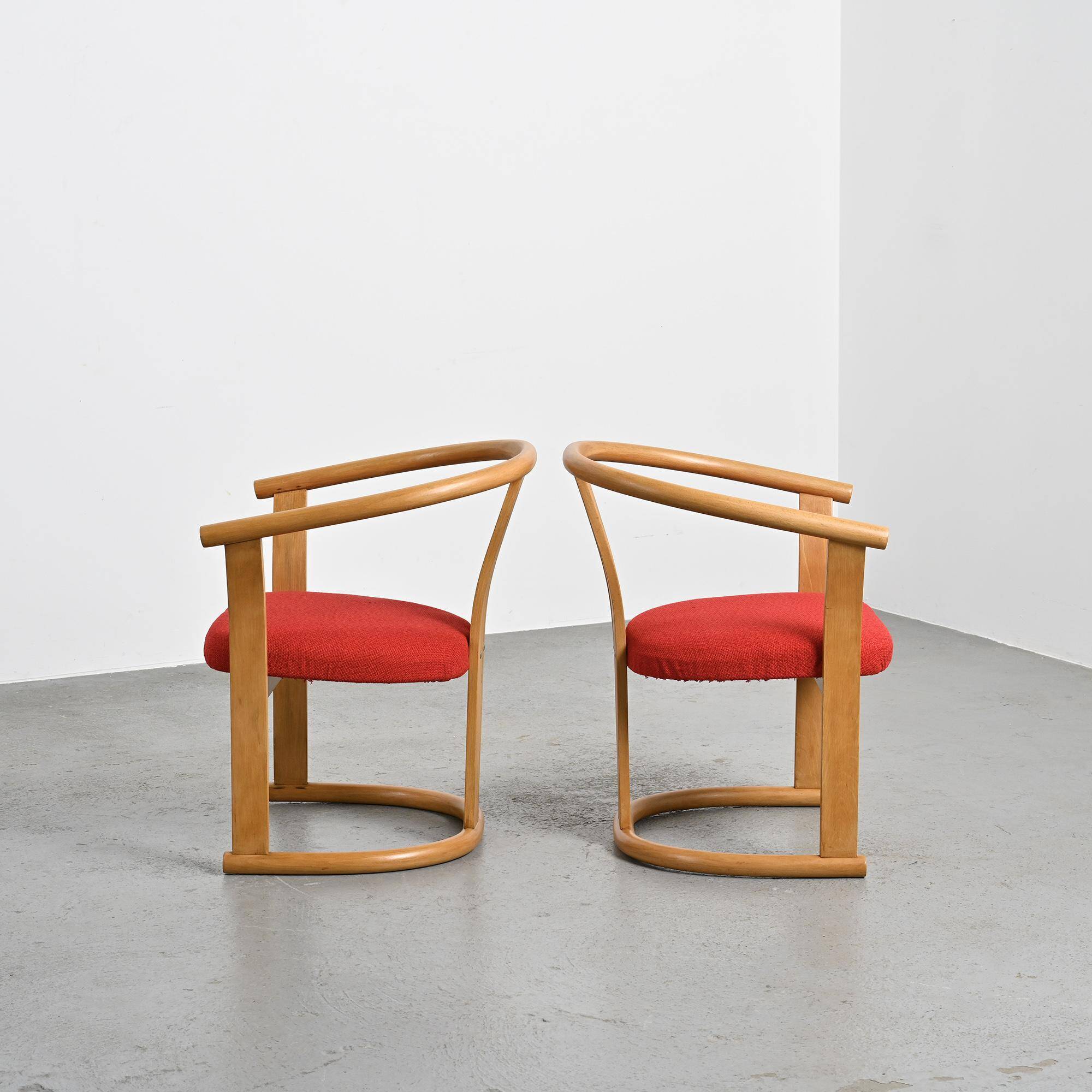 Pair of armchairs by Isamu Kenmochi, Japan circa 1965