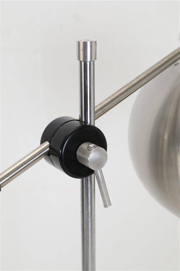 Mid-century double-spot floor lamp / aluminum / 1960s–1970s / space age / Danish modern design