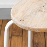 Wooden and metal stool