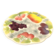 Saint Clément barbotine pie dish with relief fruit decoration