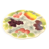 Plat à tarte barbotine Saint Clément décor en relief de fruits