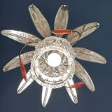 Chandelier with metal leaves and tassels