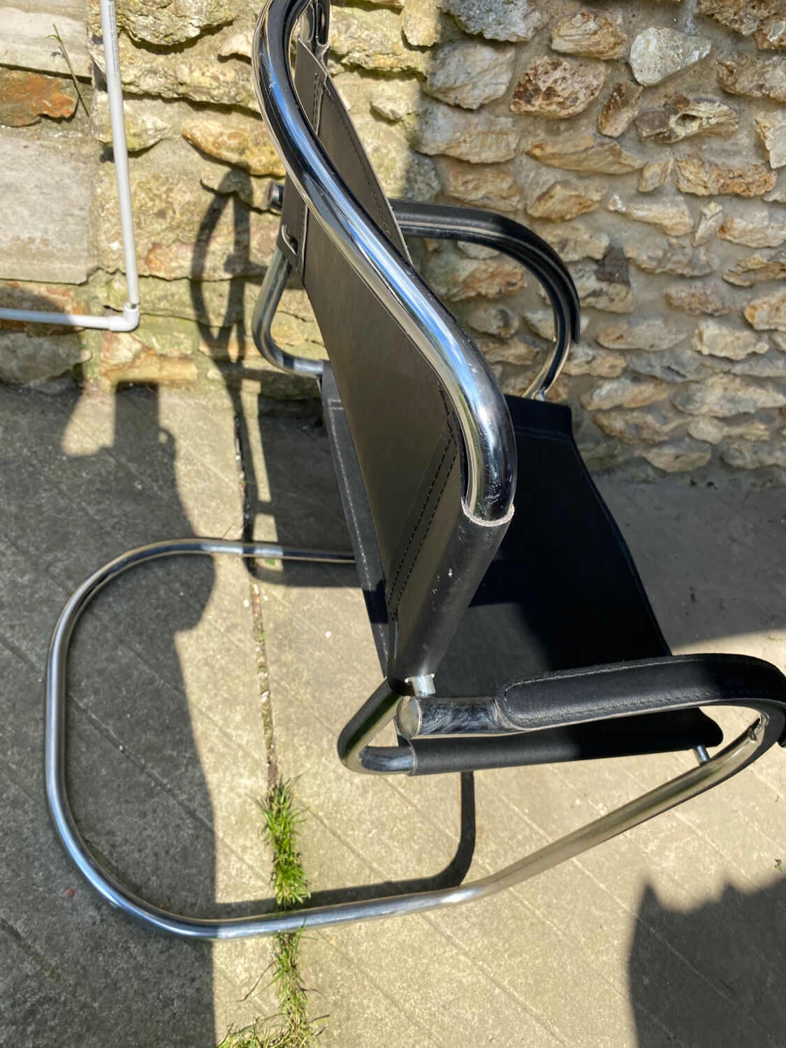 Leather and chrome chair