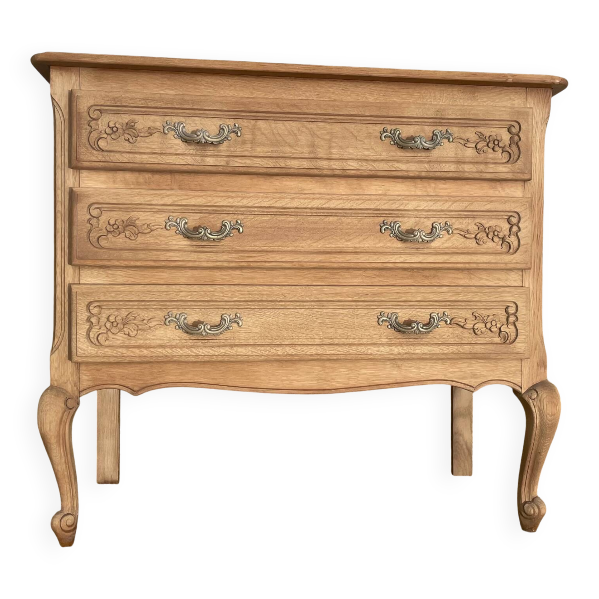 Small stripped oak chest of drawers