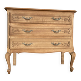 Small stripped oak chest of drawers