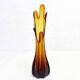 Vintage amber glass vase 1970