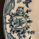 10 plates in old blue earthenware Terre de Fer Léon Graves model Louis XVI 20th century