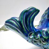 Rimini Blue Ceramic Fish Money Box by Bitossi, Italy