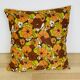 Coussin fleurs années 70 vintage 39 x 39 cm