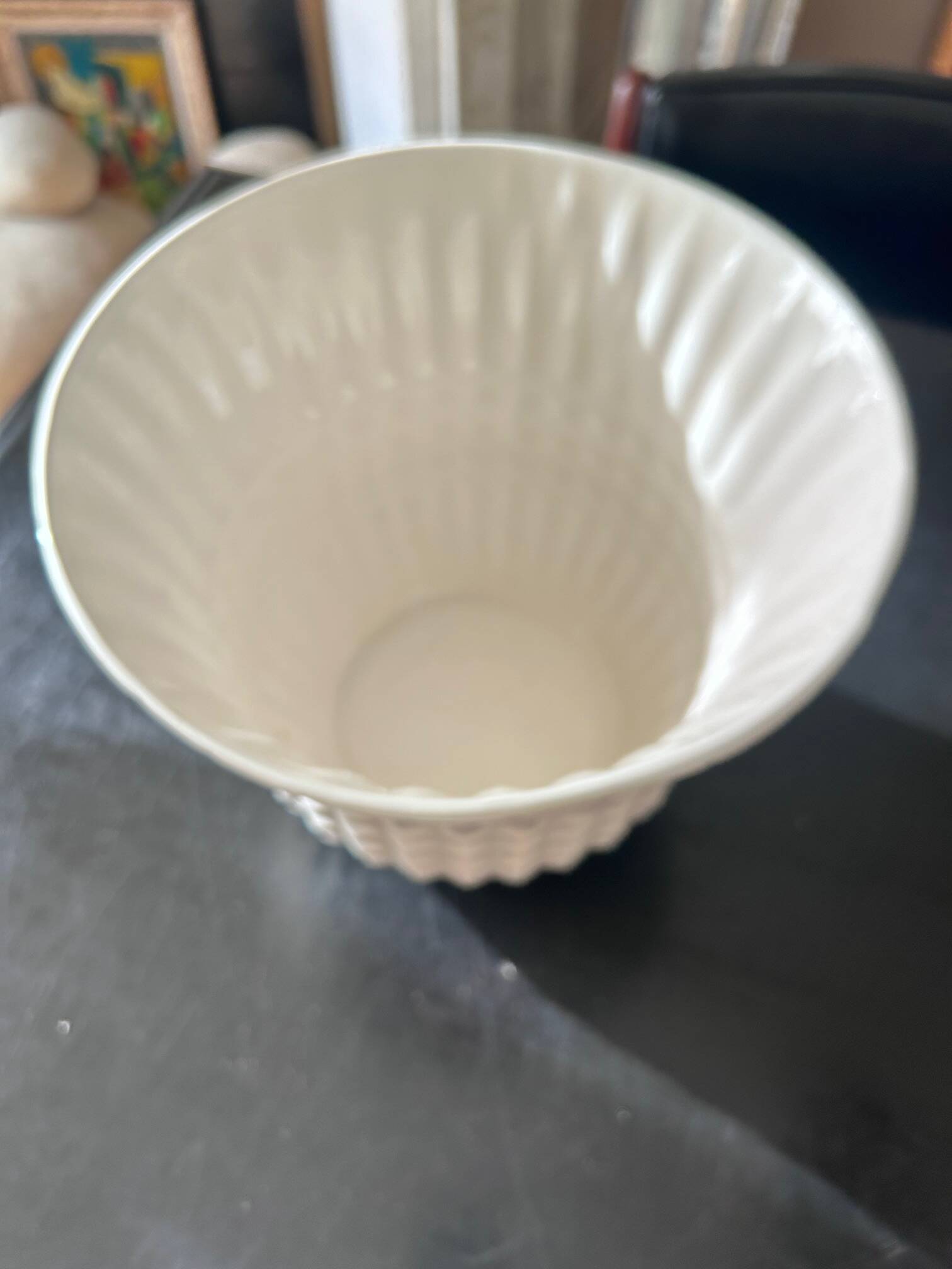 large white earthenware planter