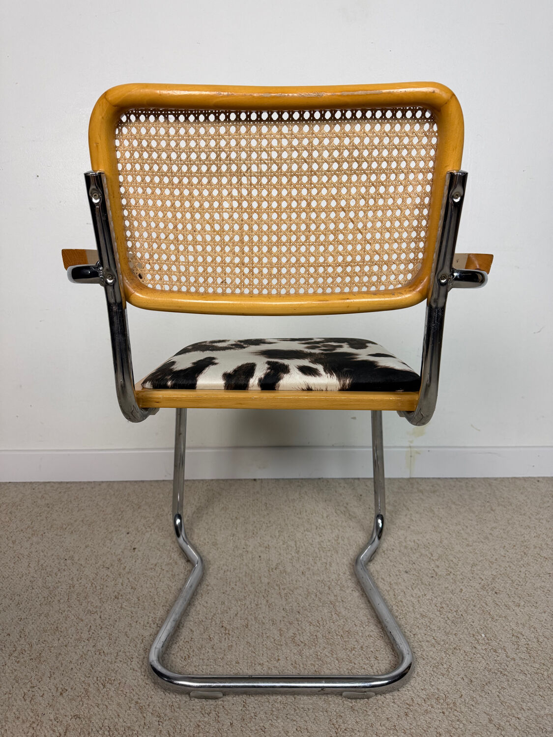 Italian design armchairs – cane, chrome and wood – Cesca spirit