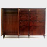 Large 5-door Art Deco wardrobe in flame mahogany, 1920s – 1930s